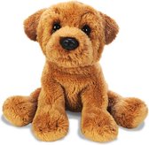 Suki gifts Knuffel hond - Sharpei - knuffeldier - bruin - pluche - 13 cm