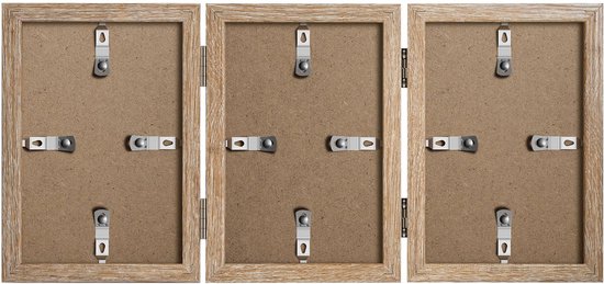 Cadre photo - Henzo - Piano Triple Swing Portrait - Cadre collage pour 3 photos - Format photo 13x18 cm - Naturel