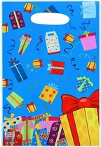 Fako Bijoux® - Sacs de fête - 10 pièces - Sacs à friandises pour cadeaux de fête - Sacs de fête Fête d'enfant - Anniversaire - 16,5x25cm - Cadeaux Blauw