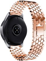 Strap-it Horlogeband 22mm - stalen vis bandje geschikt voor Samsung Galaxy Watch 46mm / Galaxy Watch 3 45mm/ Gear S3 Classic & Frontier - Amazfit GTR 2 / 3 - Huawei Watch GT 2 Pro / GT 2 46mm / GT 3 46mm / Watch 3 / 3 Pro - Rosé goud