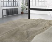 Sleeptime Flanel Twin Washed Cotton Dekbedovertrekset - Tweepersoons - 200 x 200/220 + 2 kussenslopen 60x70 - Taupe