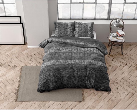 Dreamhouse dekbedovertrek DH Flanel Gradient Knits Antraciet 200 x 220 cm van Dreamhouse — afbeelding 4