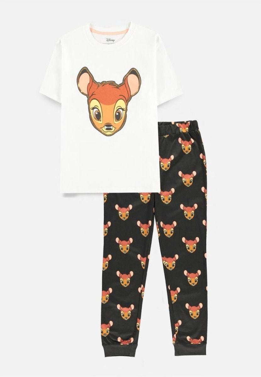 Disney Bambi Pyjama -M/L- All Over Print Wit/Zwart