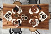 Onderleggers - Placemats - Placemats hartje - Patronen - Vintage - Koffie - 6 stuks