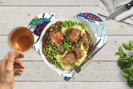 Sets de table - Napperons - Napperons coeur - Insectes - Arc-en-ciel - Design - 10 pièces