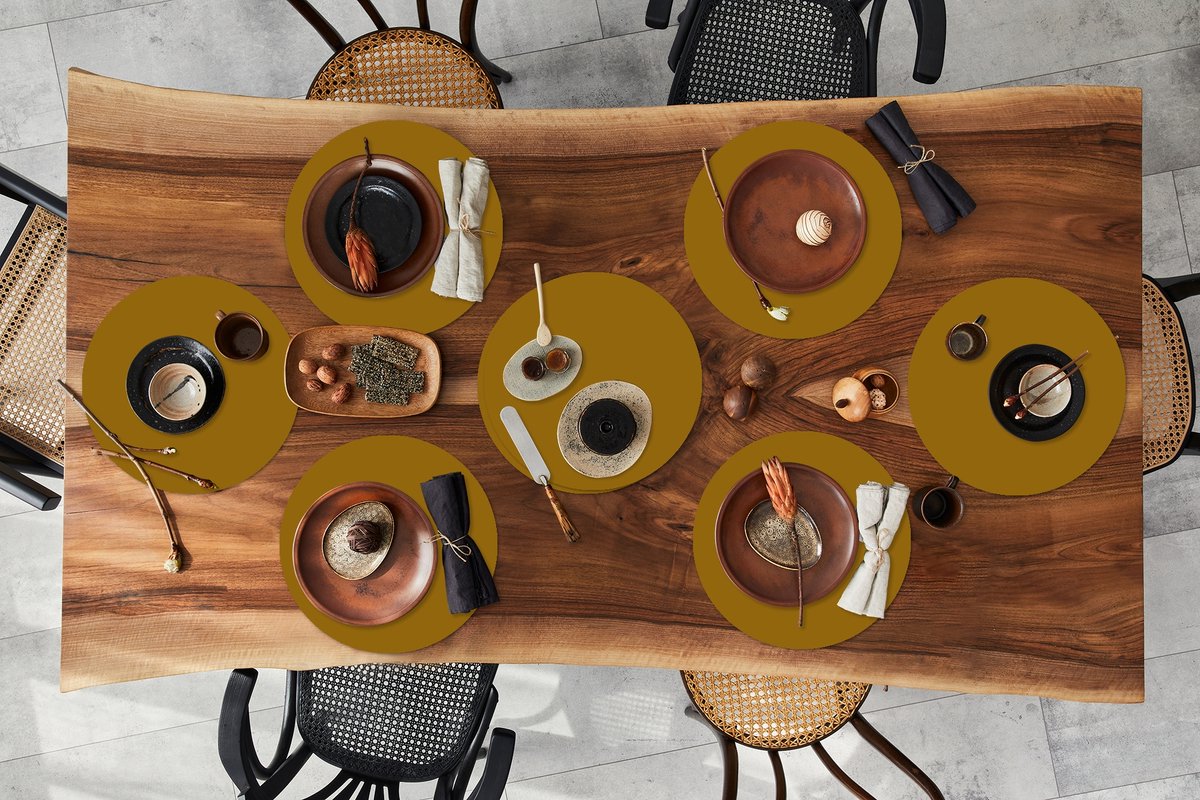 Ronde placemats - Onderlegger - Placemats rond - Goud - Luxe - Interieur - 8 stuks