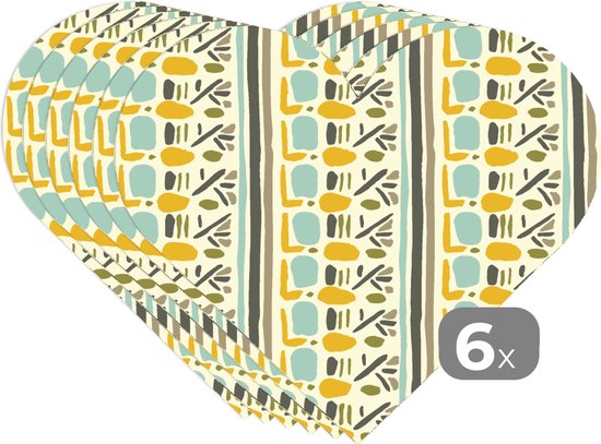 Sets de table - Napperons - Napperons coeur - Inca - Motifs - Abstrait - 6 pièces