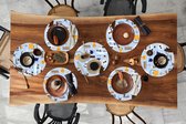 Sets de table ronds - Dessous de verre - Sets de Napperons ronds - Motifs - Cupcake - Théière - Thee - 8 pièces