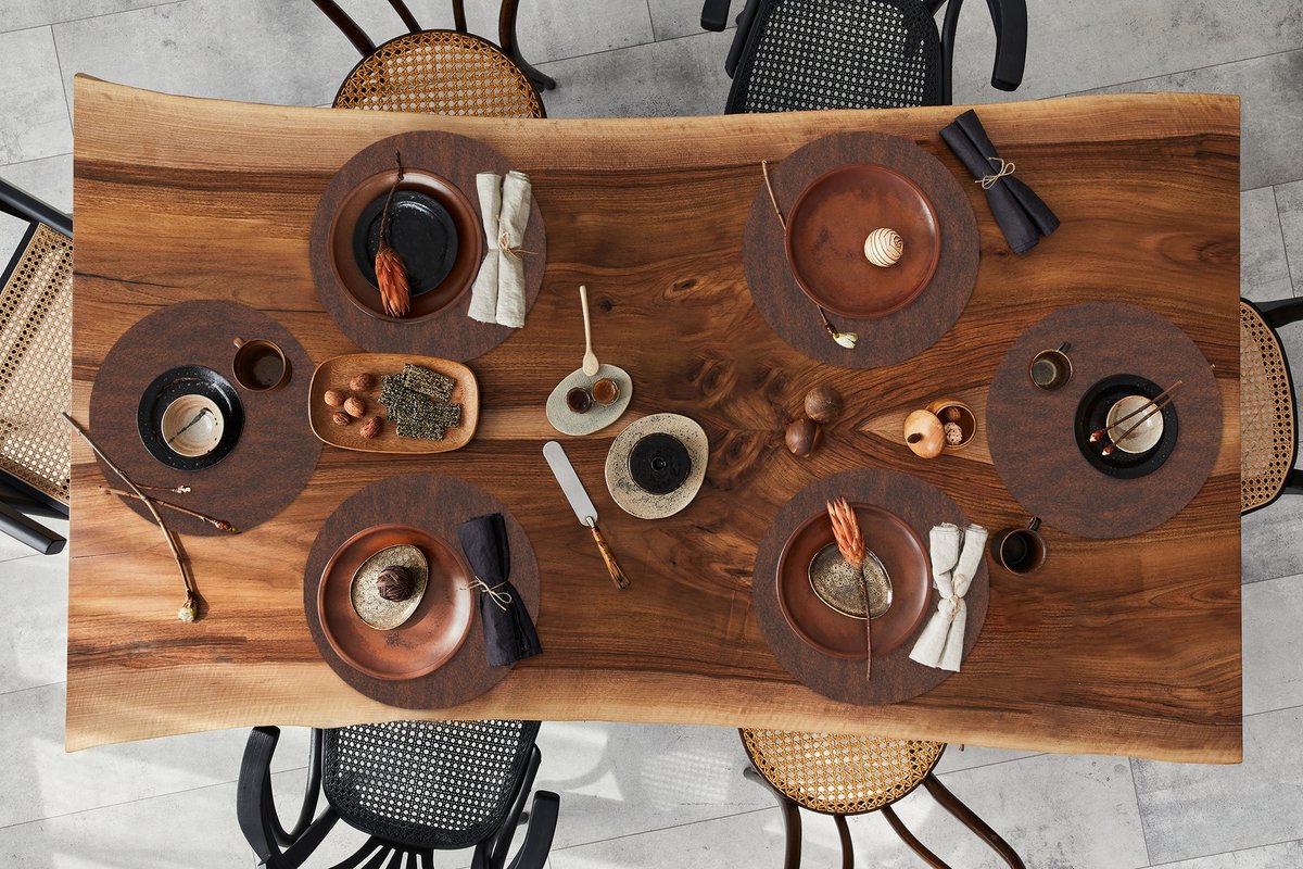 Ronde placemats - Onderlegger - Placemats rond - Metaal - Vintage - Roest print - Patroon - 6 stuks