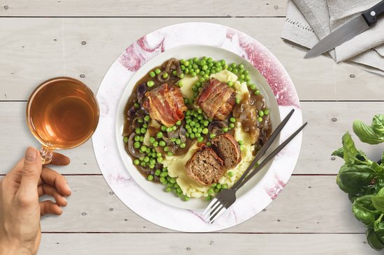 Sets de table ronds - Dessous de verre - Napperons de table ronds - Imprimé marbré - Wit - Glitter - Motifs - 6 pièces