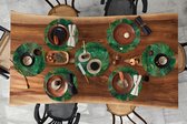 Sets de table ronds - Dessous de verre - Napperons de table ronds - Motifs - Abstrait - Peinture - Vert - 8 pièces