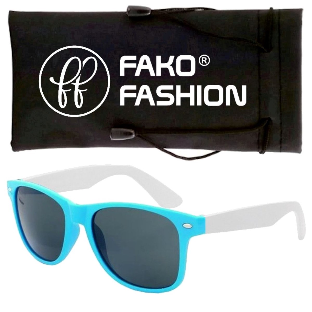 Fako Fashion® - Kinder Zonnebril - Duo - Lichtblauw/Wit