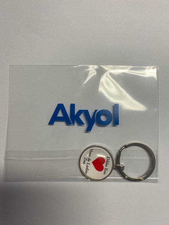 Porte-clés Akyol® Gros bisous pour la plus douce des soeurs | Amour | Sœur | Joli cadeau à offrir à ta soeur | 2,5x2,5CM