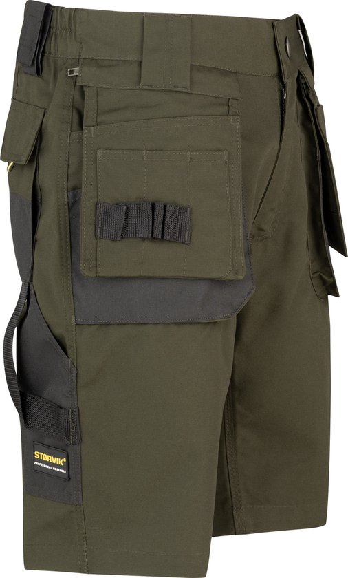 STØRVIK Job Pantalon de travail Court Homme - Taille S - Vert olive