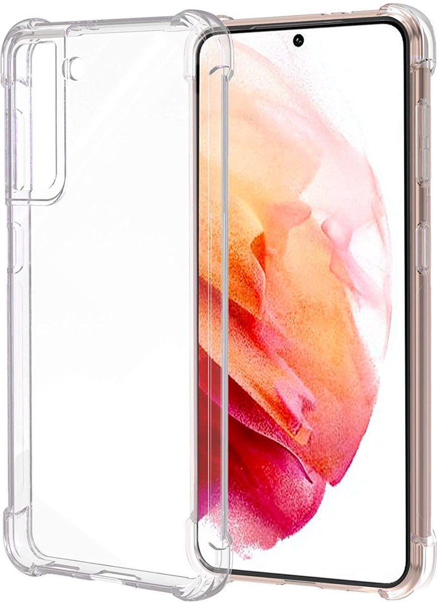 Hoesje geschikt voor Samsung Galaxy S21 - Clear Anti Shock Hybrid Armor Case Siliconen Back Cover Hoes Transparant