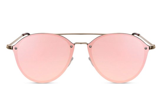 Joboly Ronde Zonnebril - Goudkleurig Frame - Roze Lenskleur - Dames van Joboly — afbeelding 2