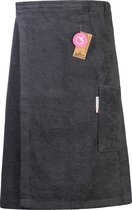 ARTGÂ® Towelzz - Sauna Kilt - Heren - met klittenband - Donkergrijs - Graphite - (tot 135 cm heupomvang)