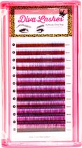 diva lashes wimperextentions color paars 0,07 mix