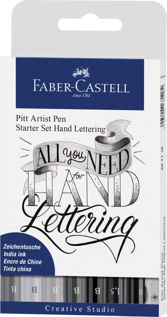 Faber-Castell - India ink Pitt Artist Pen Lettering 8x (267118)