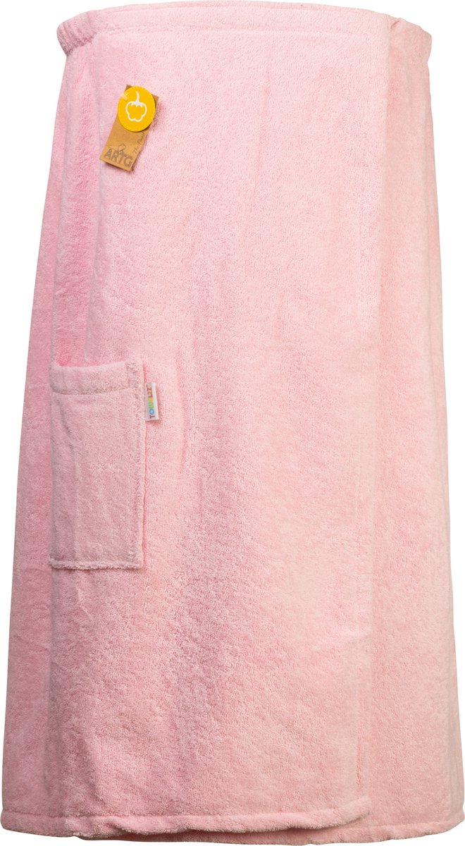 ARTG® Towelzz - Sauna Kilt - Dames - met Klittenband - Lichtrose - Light Pink - ( Borstomvang tot 150cm )