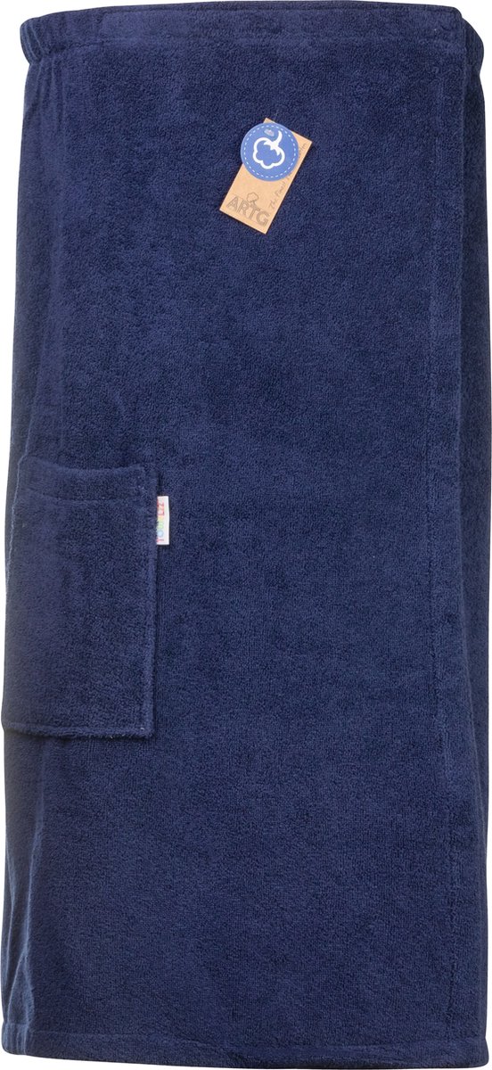 ARTG® Towelzz - Sauna Kilt - Dames - met Klittenband - Donkerblauw - French Navy - EXTRA LANG model - 110 cm - ( Borstomvang tot 150 cm )