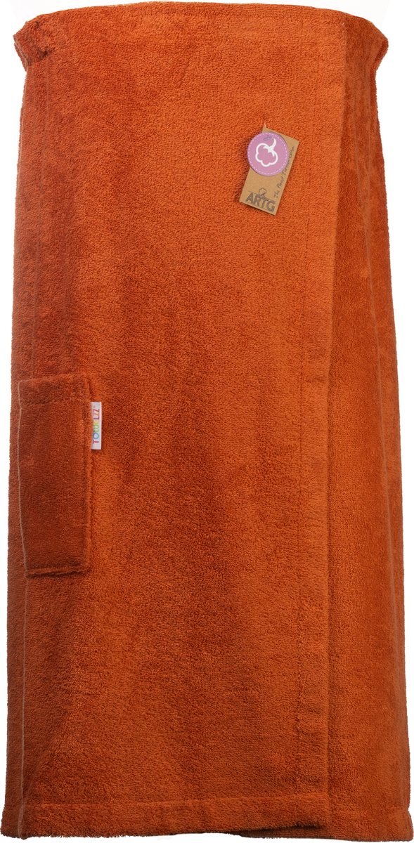 ARTG® Towelzz - Sauna Kilt - Dames - met Klittenband - Aarde Bruin - Terra - ( Borstomvang tot 150 cm)