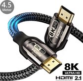 DINTO® HDMI Kabel 2.1 - 4K Ultra HD + 8K Ultra HD - 4.5 meter - HDMI naar HDMI - Playstation 5 kabel
