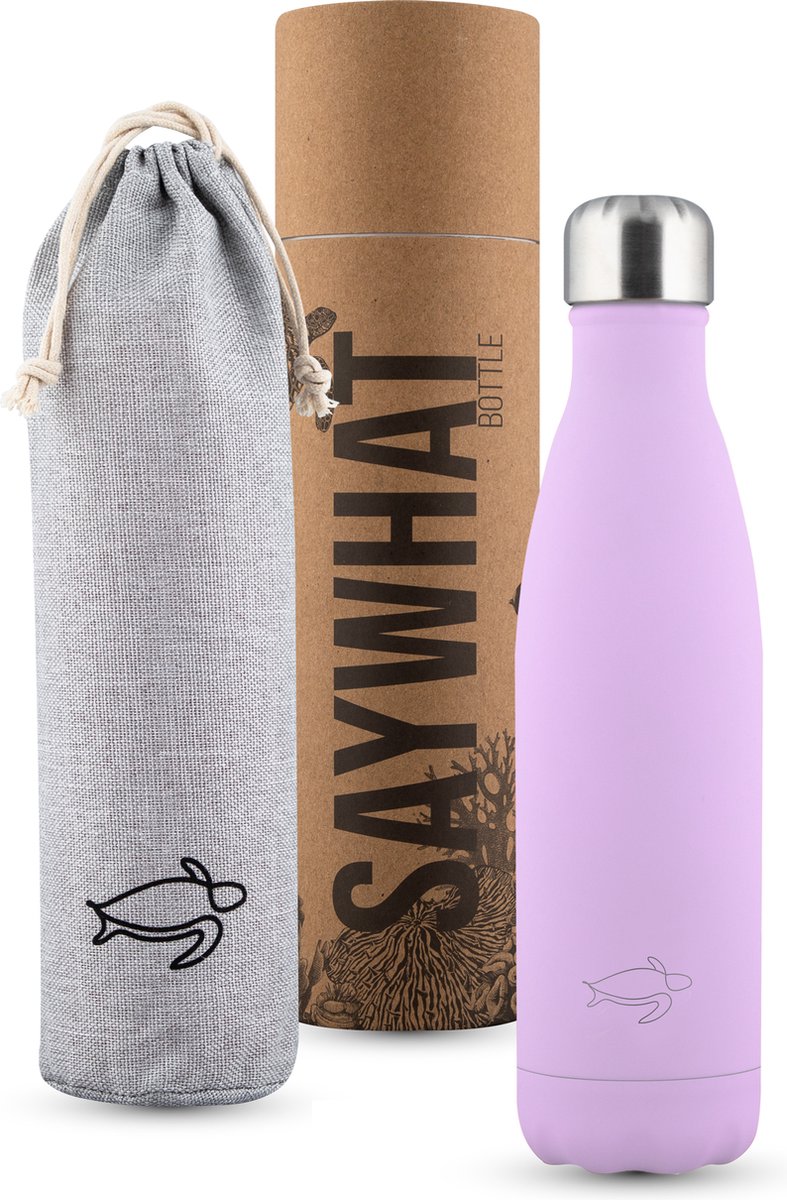 Saywhat Bottle Soft Lila - 500 ml - Drinkfles - Waterfles- Thermosfles