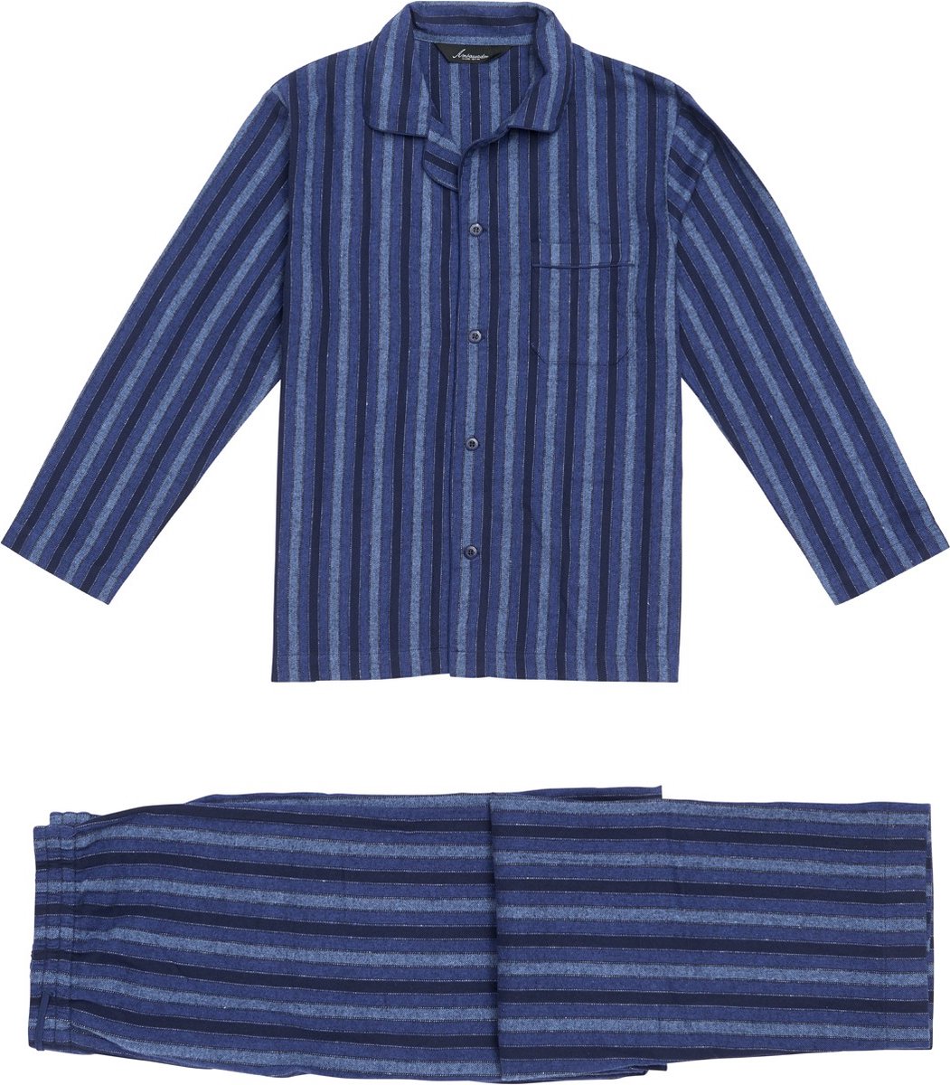 Ambassador 1867 Flanellen Herenpyjama Bio Katoen Copenhagen Blues XXL