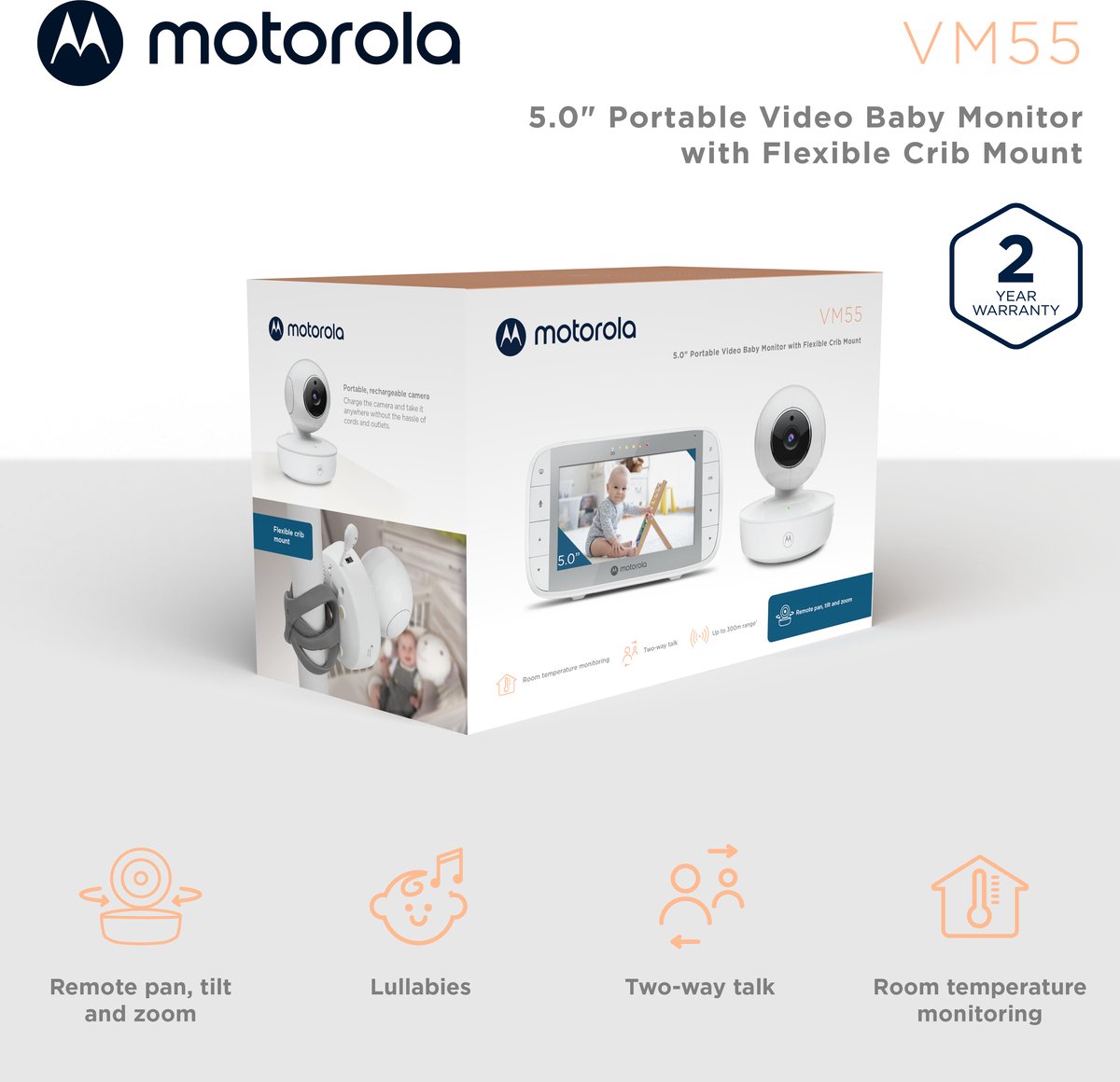 A.I.&E. VM 55 Babyfoon met Camera en Infrarood Nachtvisie - afbeelding 2