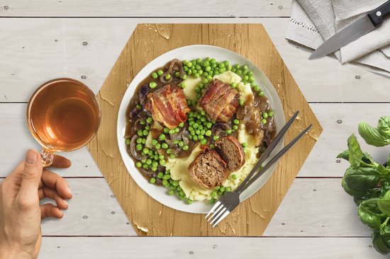 Dessous de plat hexagon - Sous-verres dessous de plat - Dessous de plat hexagone - Peinture - Ocre - Motifs - 6 pièces