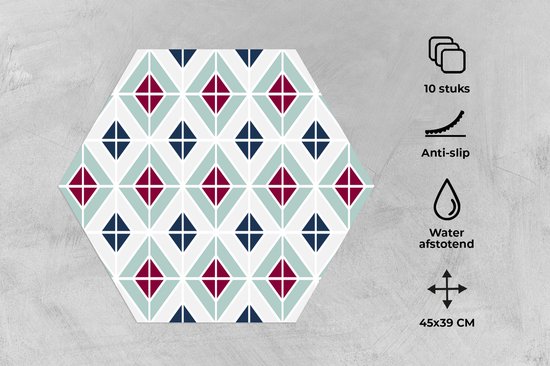 Napperons hexagon - Sets de table sets de table - Set de table hexagone - Motifs - Carrelage - Abstrait - 10 pièces