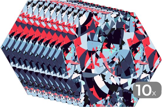 Napperons de table hexagon - Sets de table Sets de table - Set de table hexagone - Motif - Abstrait - Décoration - 10 pièces
