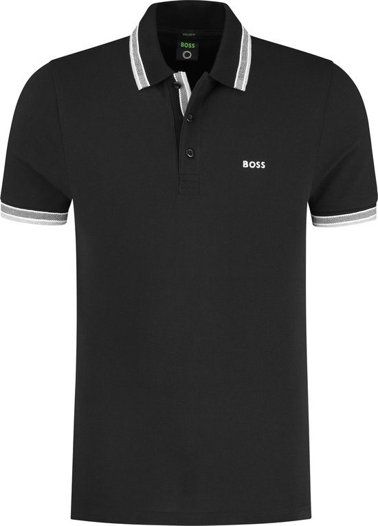 Oh jee paniek Kiezelsteen HUGO BOSS Paddy regular fit polo - heren polo korte mouw - zwart (contrast)  - Maat: XXL | bol.com