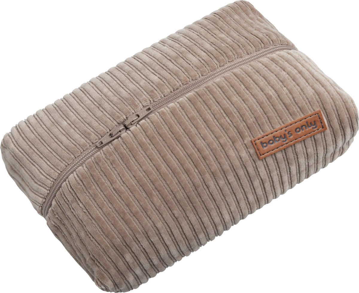 Pochette Lingette Bébé Baby's Only Sense - Tissu Velours Côtelé, Couleur Clay, Fermeture éclair, Lavable 30°C