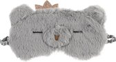 Slaapmasker beer kroontje grijs