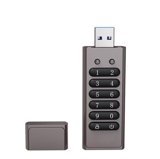 NTRONIC Encrypted USB Flash Drive, 64 GB, Clé USB 3.0