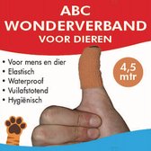 ABC-Wondverband BRUIN voor dieren - 4.5 m x 5 cm | Zelfhechtend verband | Elastisch | Waterproof | Hygiënisch | Ademend | Vuilafstotend