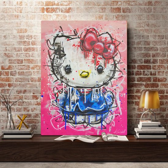 Tableau Plexiglas Luxe Hello Kitty | 75 x 100 | Salle de séjour | Chambre à coucher | Bureau | Musique | Design | Art | Moderne | ** 5 MM D'ÉPAISSEUR **