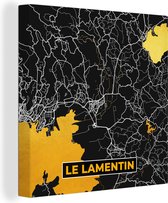 Canvas Schilderij Stadskaart – Frankrijk – Kaart – Le Lamentin – Plattegrond - 50x50 cm - Wanddecoratie
