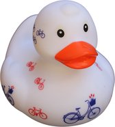 Cycle Gifts Badeend - Fiets - Speelgoed - Bad Speelgoed - Rubberen Eendjes - Baby - Cadeau - Wit