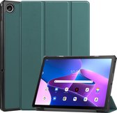 Tablet hoes geschikt voor Lenovo Tab M10 Plus (3e generatie) 10.6 inch - Tri-Fold Book Case - Donker Groen