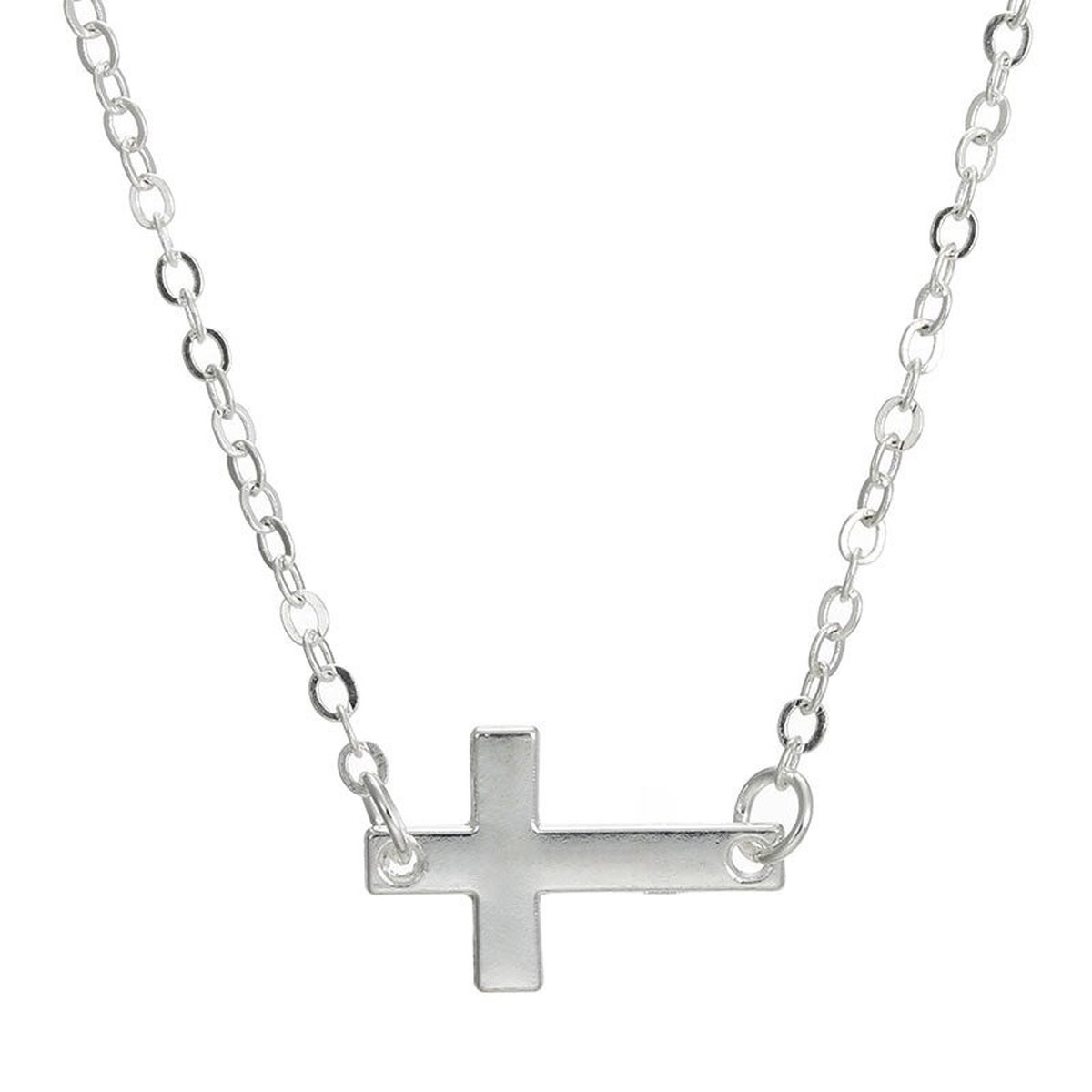 Kasey Faith Ketting - Kruisje hanger aan ketting - Zilverkleurig