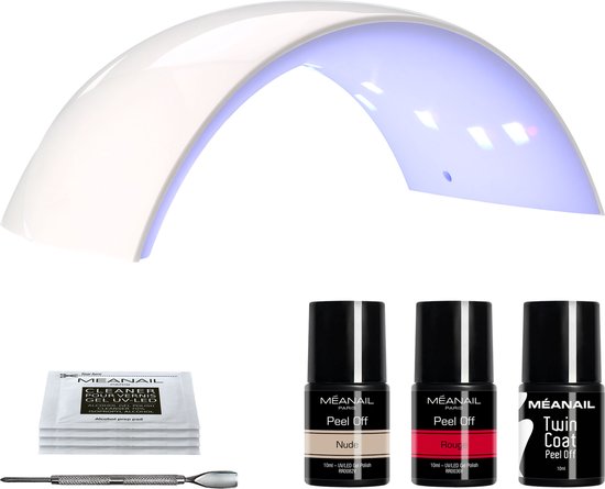 Vernis à Ongles Gel - MEANAIL - Kit PEEL OFF - Lampe LED UV - nude / rouge  | bol.com
