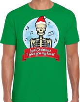 Fout Kerst shirt / t-shirt - Last Christmas i gave you my heart - groen voor heren - kerstkleding / kerst outfit L