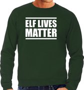 Elf lives matter Kerst sweater / Kerst trui groen voor heren - Kerstkleding / Christmas outfit XL