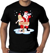 Grote maten fout Kerst t-shirt - Best Christmas party ever - zwart voor heren - plus size kerstkleding / kerst outfit XXXL