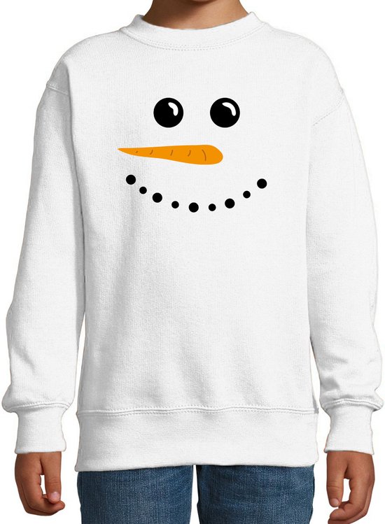 Sneeuwpop foute Kersttrui - wit - kinderen - Kerstsweaters / Kerst outfit 152/164