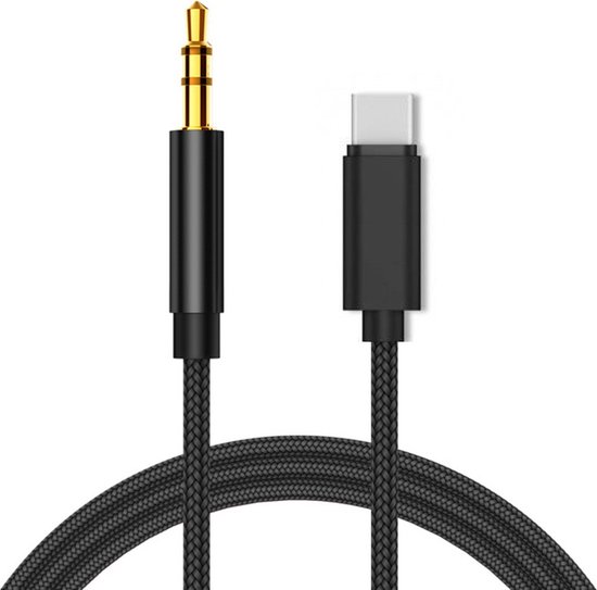 Kruik Knuppel zebra Aux Kabel USB C Auto - USB C naar Headphone Jack Audio Aux Kabel - 3,5 mm -  1 Meter -... | bol.com