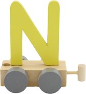 Lettertrein N geel | * totale trein pas vanaf 3, diverse, wagonnetjes bestellen aub